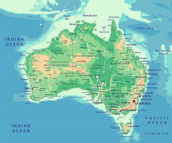 Úc là quốc gia có diện tích khá lớn đứng thứ 6 thế giới