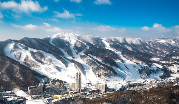 Khu trượt tuyết Hàn Quốc Phoenix Pyeongchang nổi tiếng với những tuyết phủ dày kín