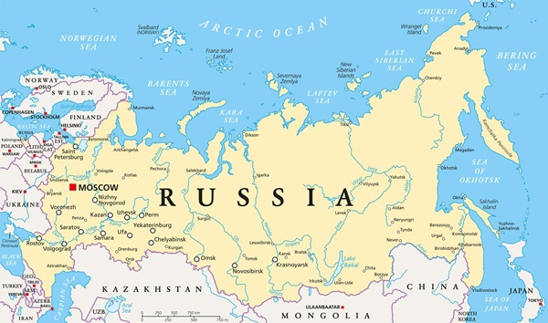 Nước Nga có diện tích lớn nhất thế giới chiếm đến 1/9 bề mặt Trái Đất