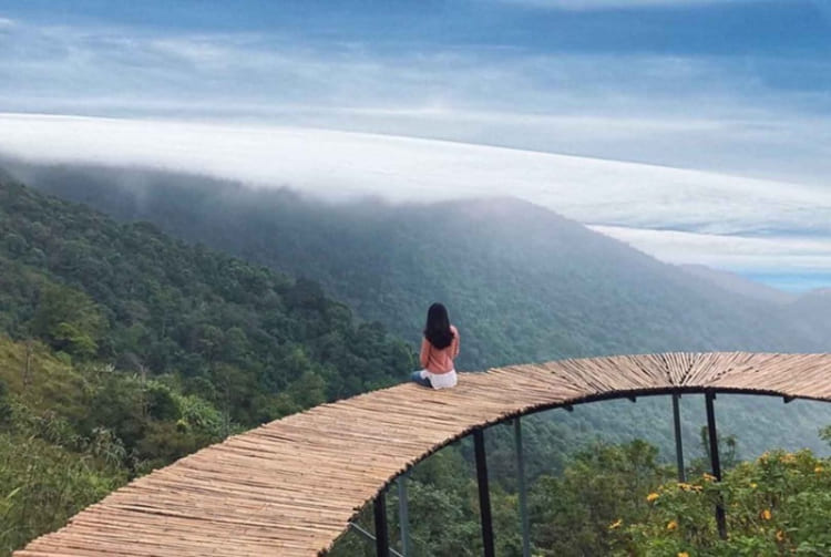 Cầu Mây nơi du khách có thể ngắm trọn thung lũng xanh biếc